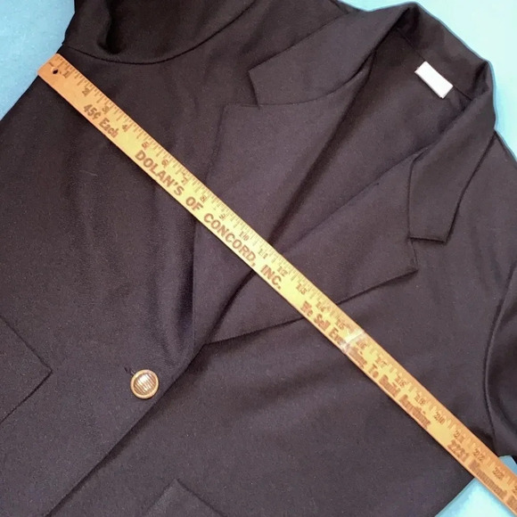 BLAIR BOUTIQUE black blazer suit jacket unlined single button closure size 10 - Picture 5 of 10
